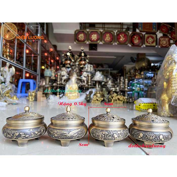 Lư Đốt Trầm Giả Cổ nắp nghê chữ phúc